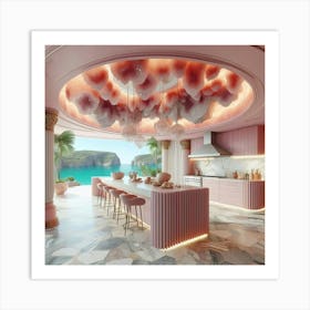 Pink Kitchen 1 Art Print