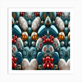 Fractal Hearts Art Print