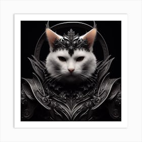 Cat In Armor 3 Art Print