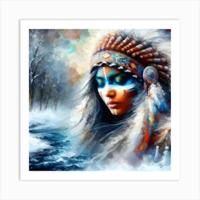 Lovely Native American Indian Woman 2 Art Print