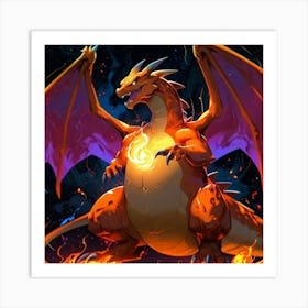 Pokemon Fire Dragon Art Print