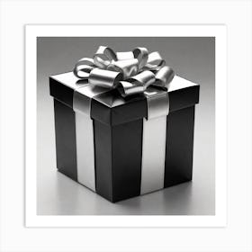 Black And Silver Gift Box 1 Art Print