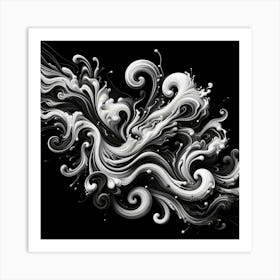 Black and White Abstract Art 268 Art Print