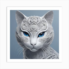 Cat With Blue Eyes Art Print