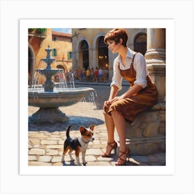 Italian Puppy Love Art Print