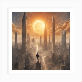  Tall Towers, The Sun In The Middle, And A Young  Art Print