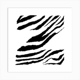 Zebra Typography Z Square Art Print