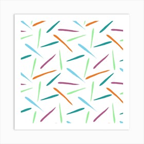 Falling Lines Multicolor Geometric Art Print