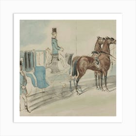 Drawing Of A Horse Drawn Carriage 1 Art Print