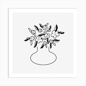 Doodle Flowers in a Vase Art Print