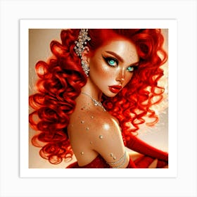 Red Haired Beauty Art Print