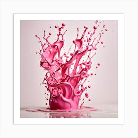 Splashing Pink Liquid Art Print