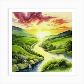 Landscape Painting 3 Art Print