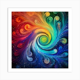 Rainbow Spiral Abstract Art Art Print