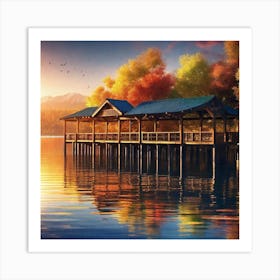 Sunset At The Pier Art Print