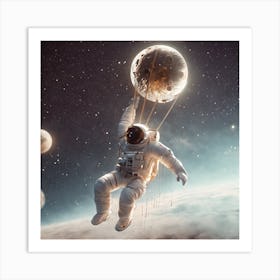 Astronaut In Space Art Print