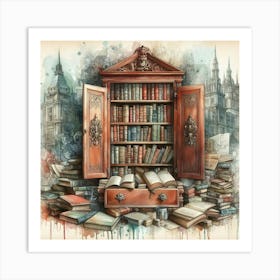 Bookcase Art Print