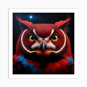 Red Owl Art Print