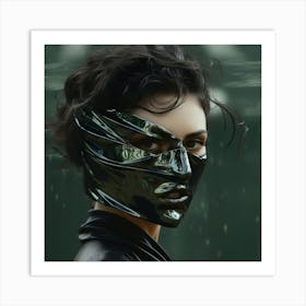 Portrait Of A Masked Futuristic Woman Art Print