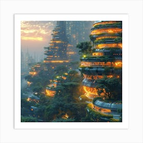 Futuristic City 1 Art Print