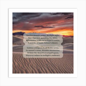 Sunset In The Desert Art Print