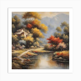 Autumn By The River Art Print