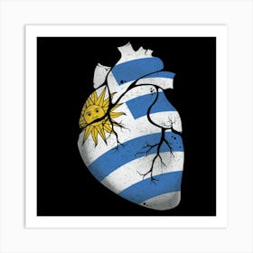 Uruguay Heart Flag Art Print