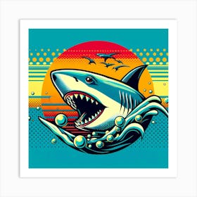 Shark In The Sea Art Print