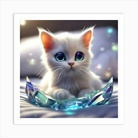 Cute Kitten With Blue Eyes 4 Art Print