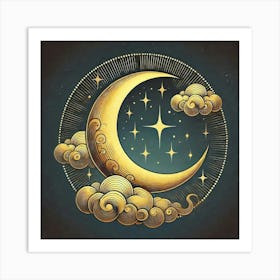 Tattoo Moon 1 Art Print