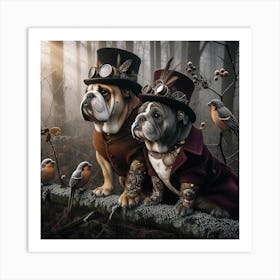 Steampunk Bulldogs Art Print