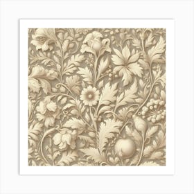 Gold Floral Art Print