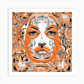 Orange And Black Art Print