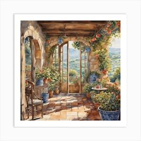 Tuscan Porch Art Print