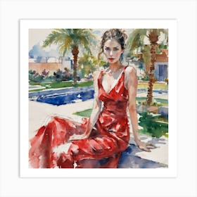 Red Dress Art Print