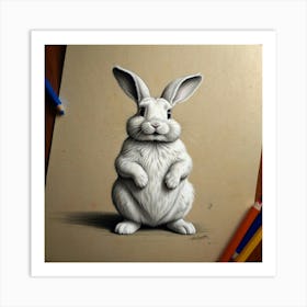 Rabbit Drawing 2 Art Print