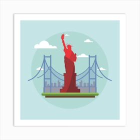 Statue Of Liberty New York Usa Liberty Landmark Art Print