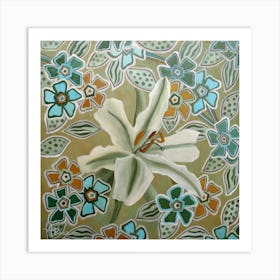 Flower Tessellation Square Art Print