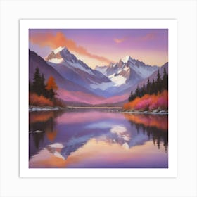 Sunrise At The Lake Paintings Art Print Art Print