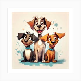 Three Dogs Art Print