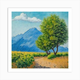 Two Trees In A Field Art Print