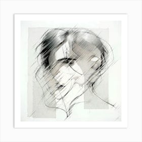 Abstract Woman'S Face Art Print