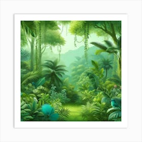 Tropical Jungle Background Art Print