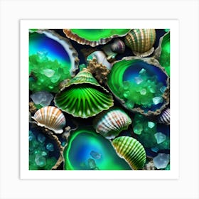 Agates And Shells Art Print