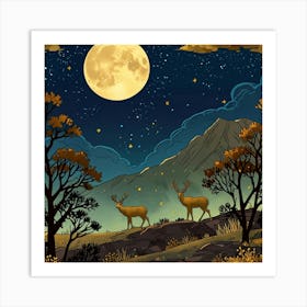 Leonardo Anime Xl A Natural Nighttime Scene With Golden And Br 0 (5) Art Print