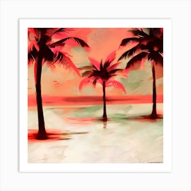 Palm Trees At Sunset Art Print