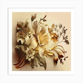 Nature-Inspired Botanic Print: Oil Flower Painting Art Print