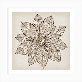 Flower Mandala Christmas Xmas Art Print