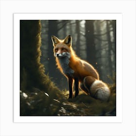 Red Fox In The Forest 61 Art Print