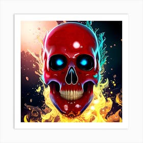 Skull of fire Art Print